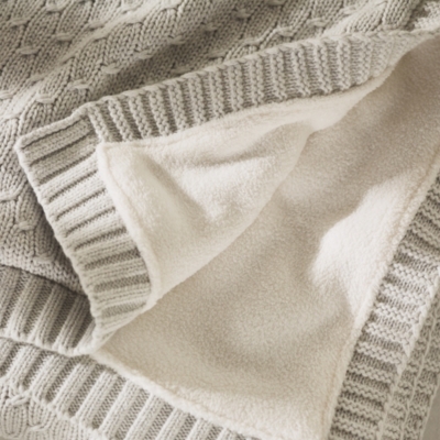 Organic Cotton Knitted Fleece Lined Blanket