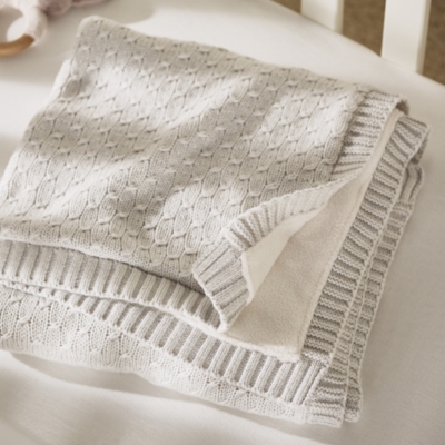 Organic Cotton Knitted Fleece Lined Blanket