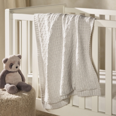 Organic Cotton Knitted Fleece Lined Blanket