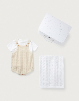 Organic Cotton Knitted Pointelle Gift Set (0–6mths)