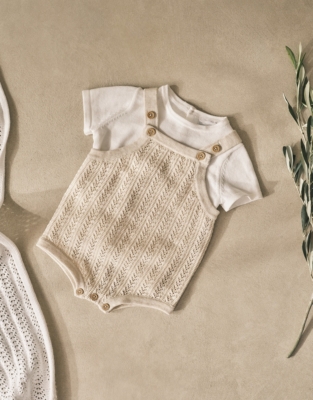 Organic Cotton Knitted Pointelle Gift Set (0–6mths)