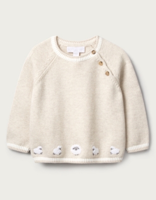 Organic Cotton Lamb Knitted Jumper | Newborn & Unisex | The White ...