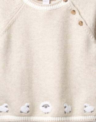 Organic Cotton Lamb Knitted Jumper Newborn & Unisex The White