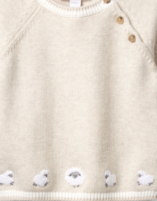 Organic Cotton Lamb Knitted Jumper | Newborn & Unisex | The White ...