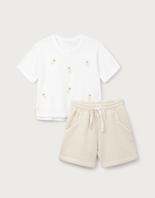 Organic Cotton Lemon T-Shirt & Shorts Set (0–4yrs)