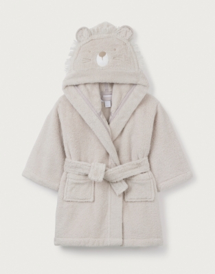 Organic Cotton Lion Hooded Robe (0–12mths)