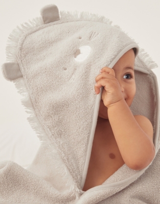 Organic Cotton Lion Hooded Towel