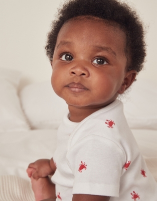 Organic Cotton Little Crab Envelope Neck Shortie (0–24mths)