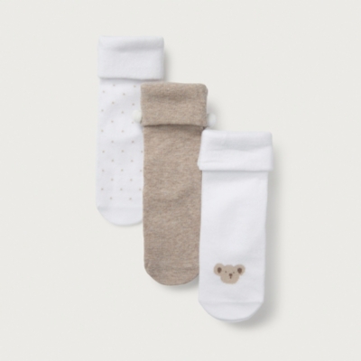Organic Cotton Little Monkey Socks – Set of 3 (0–24mths)