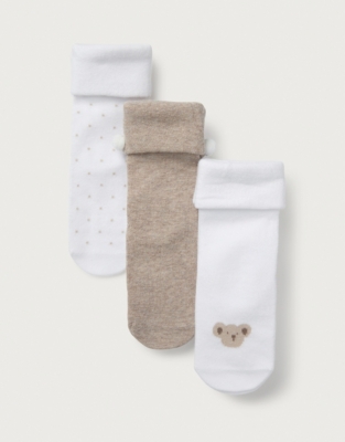 Organic Cotton Little Monkey Socks – Set of 3 (0–24mths)