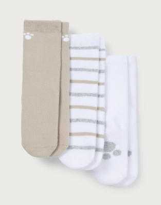 Organic Cotton Little Paws Socks – Set of 3 (0–24mths)