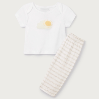 Organic Cotton Little Sunshine Embroidered Pyjamas (0–2yrs)