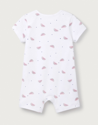 Organic Cotton Little Watermelon Envelope Neck Shortie (0–24mths)