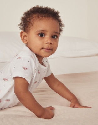Organic Cotton Little Watermelon Envelope Neck Shortie (0–24mths)