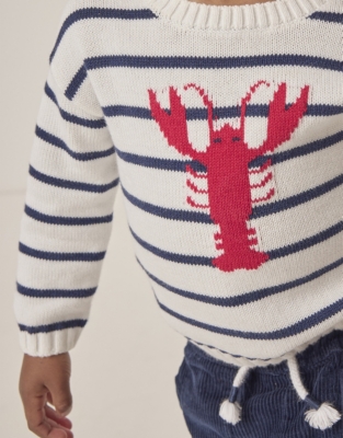 Organic Cotton Lobster Striped Jumper (0–18mths)