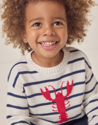 Organic Cotton Lobster Striped Jumper (0–18mths)