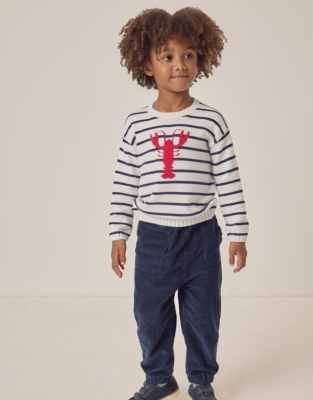 Organic Cotton Lobster Striped Jumper (18mths–6yrs)