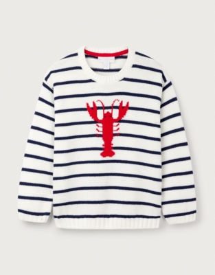 Organic Cotton Lobster Striped Jumper (18mths–6yrs)