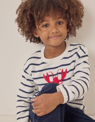 Organic Cotton Lobster Striped Jumper (18mths–6yrs)