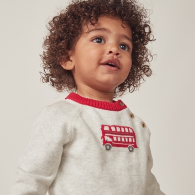 Organic Cotton London Bus Jumper (0–18mths)