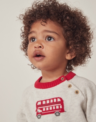 Organic Cotton London Bus Jumper (0–18mths)