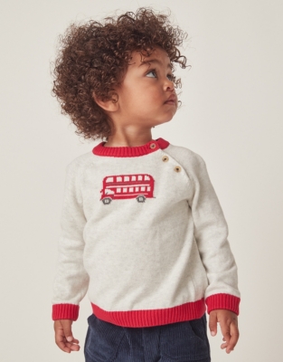 Organic Cotton London Bus Jumper (0–18mths)
