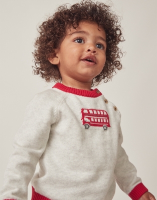 Organic Cotton London Bus Jumper (0–18mths)