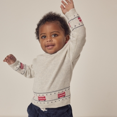 Organic Cotton London Bus Jumper (0–18mths)