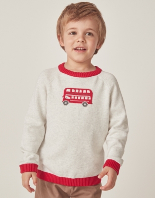 Organic Cotton London Bus Jumper (18mths–6yrs)