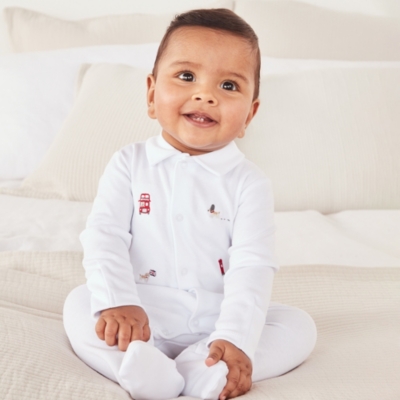 Organic Cotton London Embroidery Sleepsuit (0–24mths)