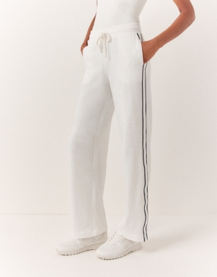 Organic Cotton Loopback Side Stripe Wide Leg Pants