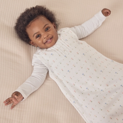 Organic Cotton Love Bud Pointelle Sleeping Bag – 1.0 Tog