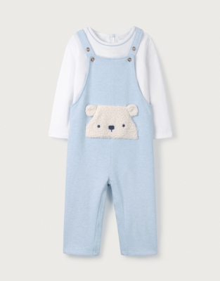 Organic Cotton Lumi Bear Dungarees & Top Set (0–24mths)