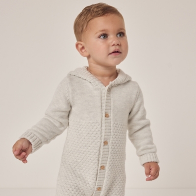 Organic Cotton Lumi Bear Knitted Romper (0–24mths)