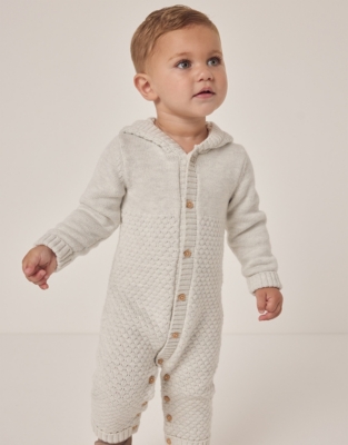 Organic Cotton Lumi Bear Knitted Romper (0–24mths)