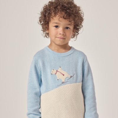 Organic Cotton Lumi Bear Skating Jumper (18mths–6yrs)