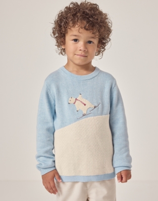 Organic Cotton Lumi Bear Skating Jumper (18mths–6yrs)