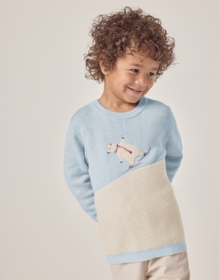 Organic Cotton Lumi Bear Skating Jumper (18mths–6yrs)