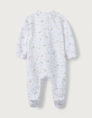 Organic-Cotton Marcie Floral Frill Sleepsuit | Baby Sleepwear | The ...