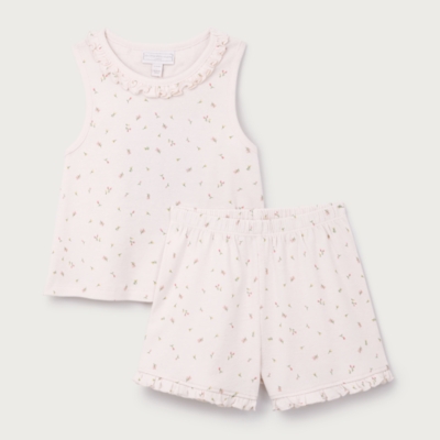 Organic Cotton Maya Floral Frill Shortie Pyjamas (2–12yrs)