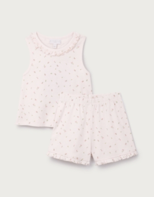 Organic Cotton Maya Floral Frill Shortie Pyjamas (2–12yrs)
