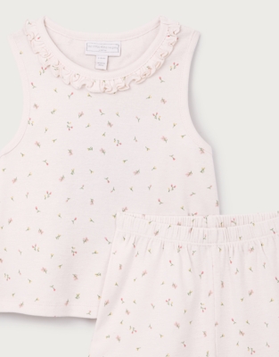 Organic Cotton Maya Floral Frill Shortie Pyjamas (2–12yrs)