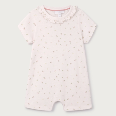 Organic Cotton Maya Floral Frill Shortie Sleepsuit (0–2yrs)