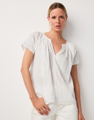 Organic Cotton Medina Blouse - White