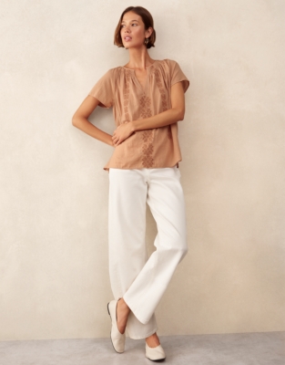 Organic Cotton Medina Blouse - Dusty Clay