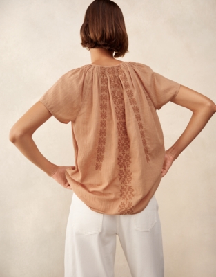 Organic Cotton Medina Blouse - Dusty Clay