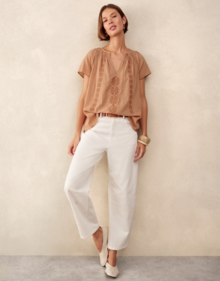 Organic Cotton Medina Blouse - Dusty Clay