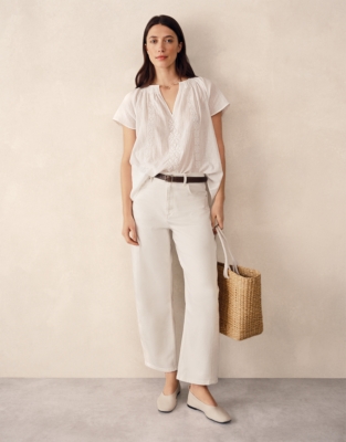 Organic Cotton Medina Blouse - Porcelain