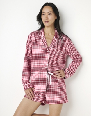 Organic Cotton Mini Check Pyjama Shorts