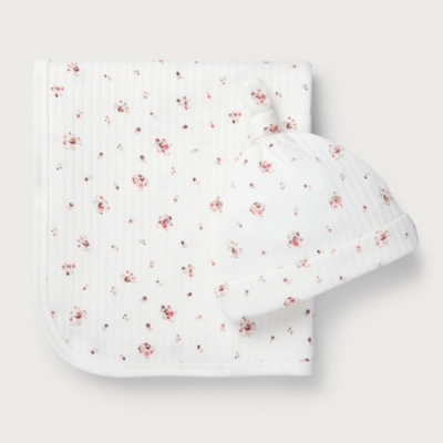 Organic Cotton Minnie Floral Quilted Blanket & Hat Set (0–12mths)
